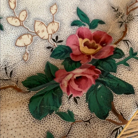 Rare Vintage Royal Ducal gorgeous primrose and roses oblong octagon serving tray - Picture 6 of 8